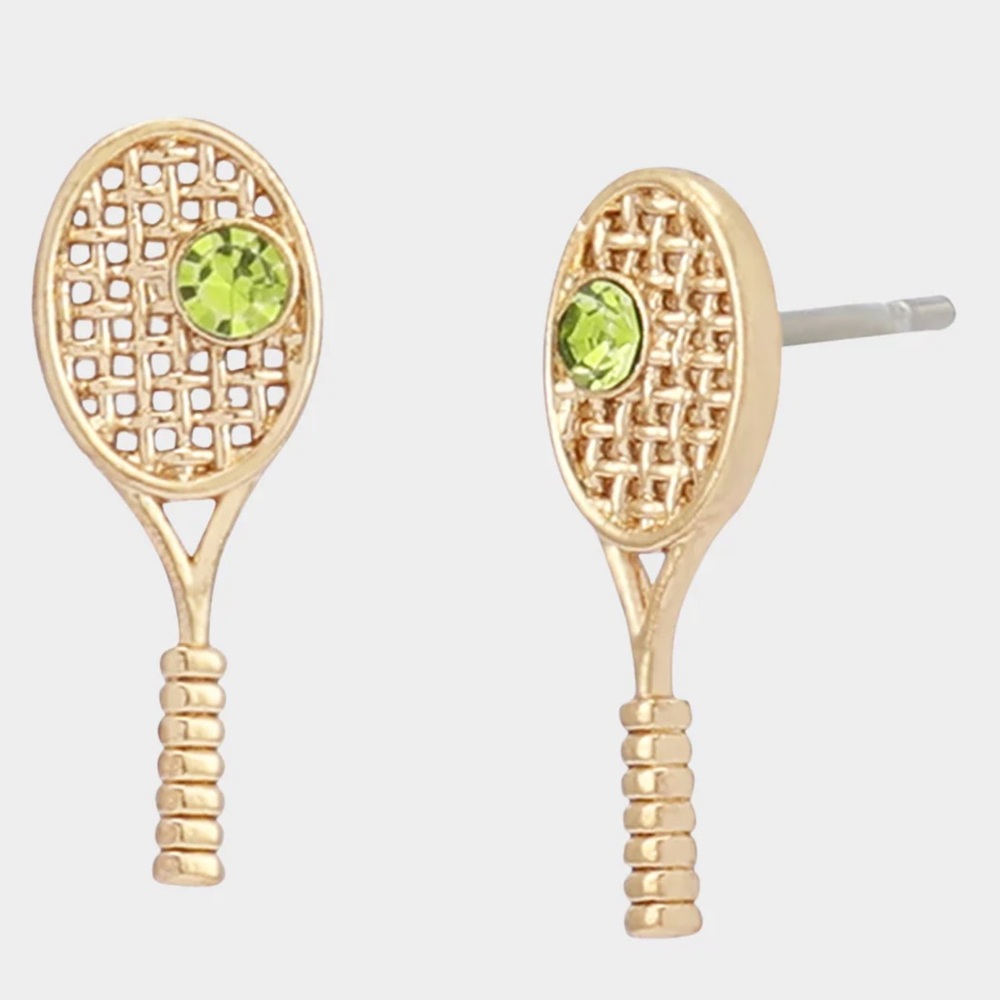 Betsey Johnson Love Tennis Raquet Stud Earrings New